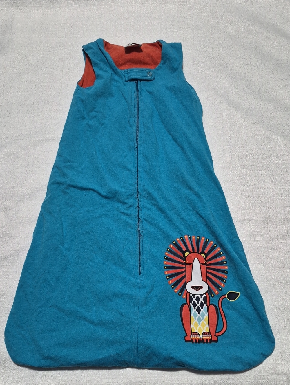 NK Too Turquoise Baby Sleep Sack with Colorful Lion 6-12 Months